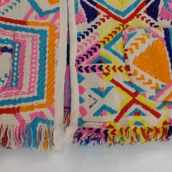 Anthropologie DRA GEO KIMONO Los Angeles Top Size Medium Multicolor 3/4 Sleeve - Picture 4 of 13